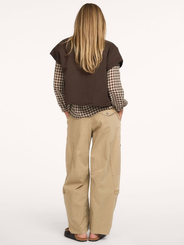 CILLY Waxed poncho Top Cilly, katoenmix gilet