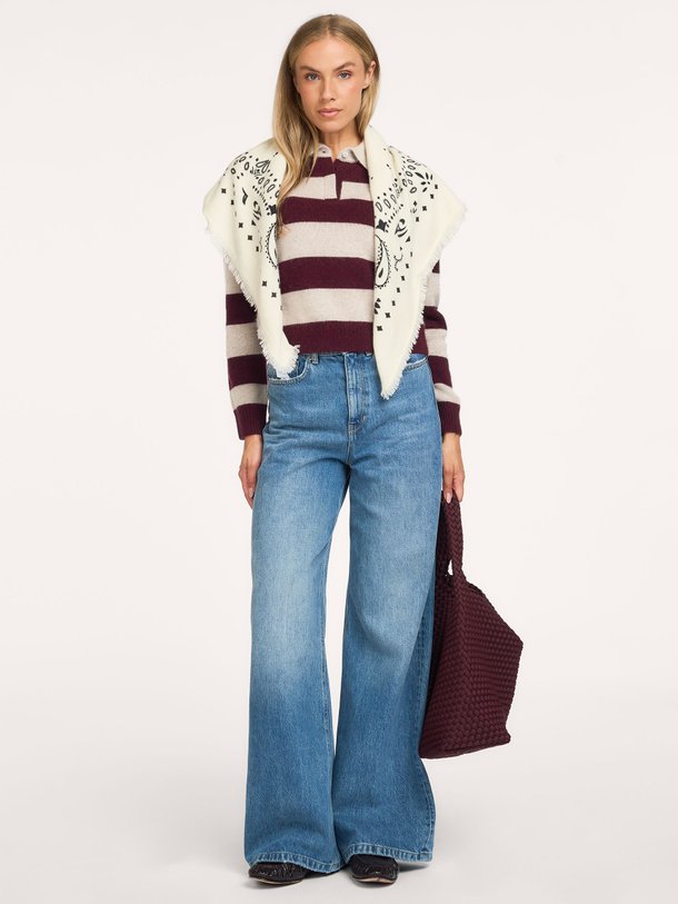 ROYCE STRIPE Royce, cashmere gestreepte polo trui