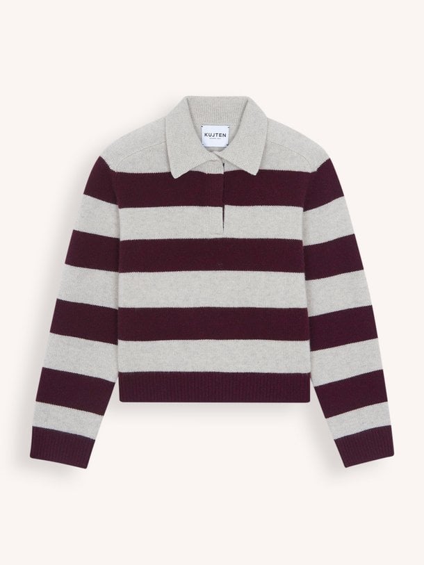 Royce, cashmere gestreepte polo trui