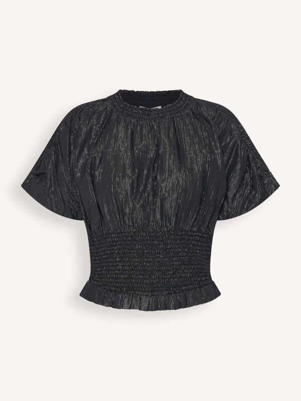 mela lurex blouse Mela, katoenmix top met lurex