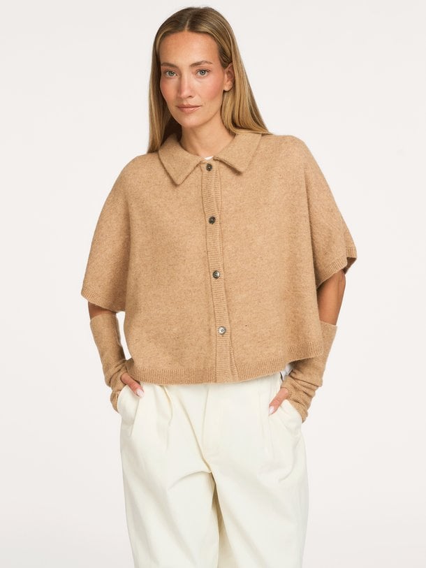 VOISE Knitted collar cape top Voise, mohairmix vest