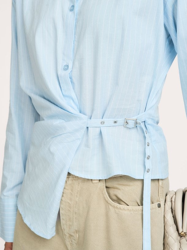 MWBella Belt Shirt Bella, organic cotton gestreepte blouse