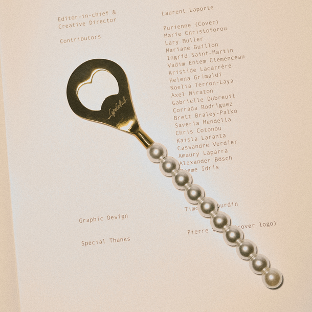 Gold plated flesopener met parels