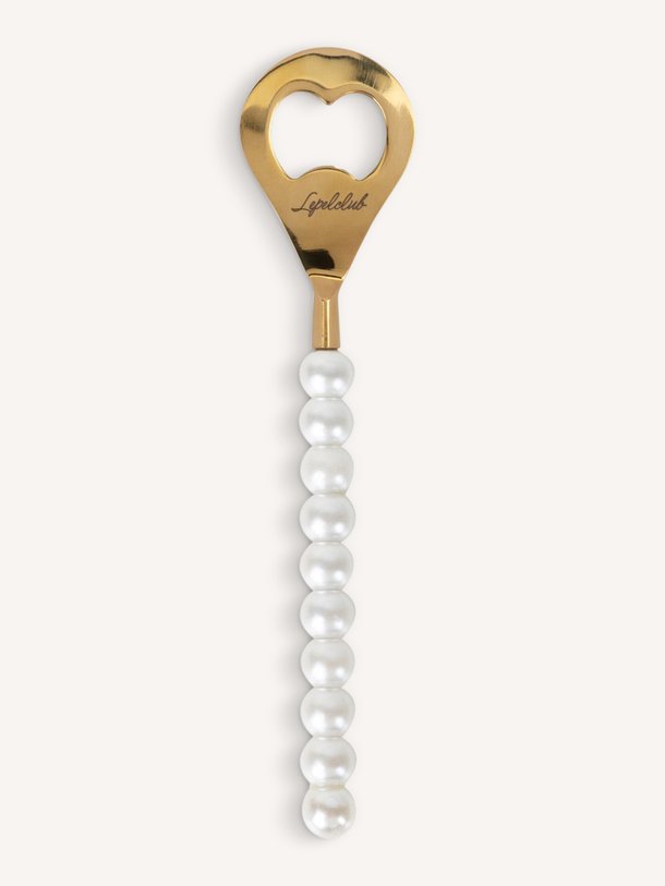 Gold plated flesopener met parels