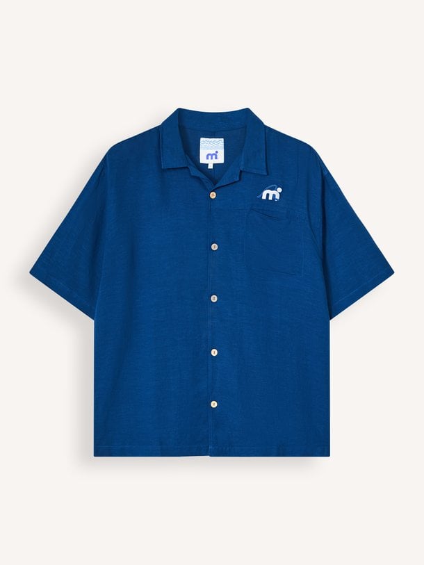 3080638005063 Viscose/linnenmix overhemd met logo