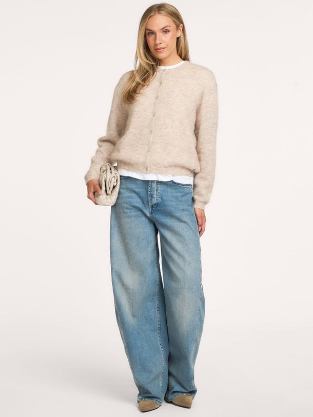 Bibi cardigan Bibi, wol/mohairmix gemeleerd vest