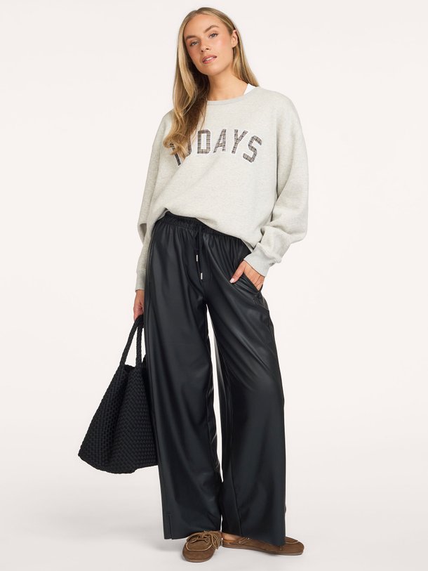 wide leg PU pants Leatherlook broek