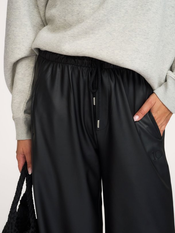 wide leg PU pants Leatherlook broek