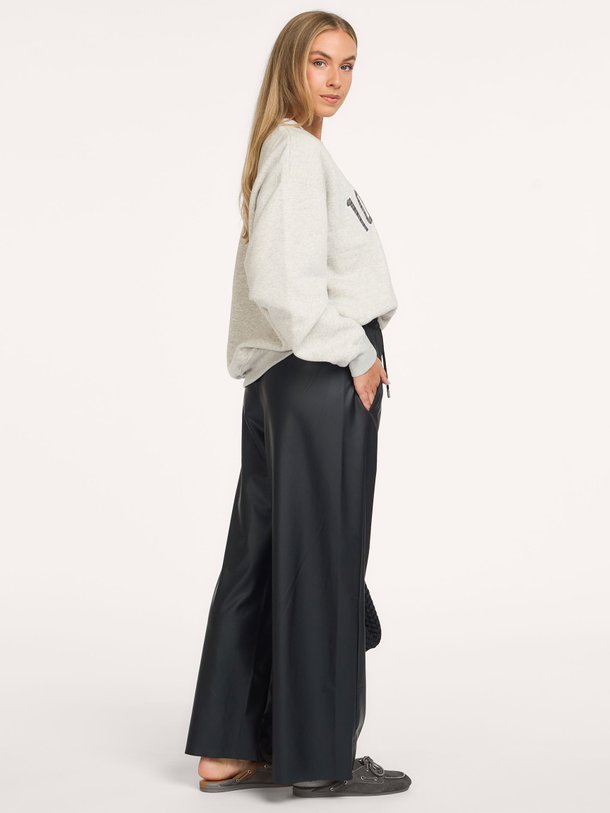 wide leg PU pants Leatherlook broek