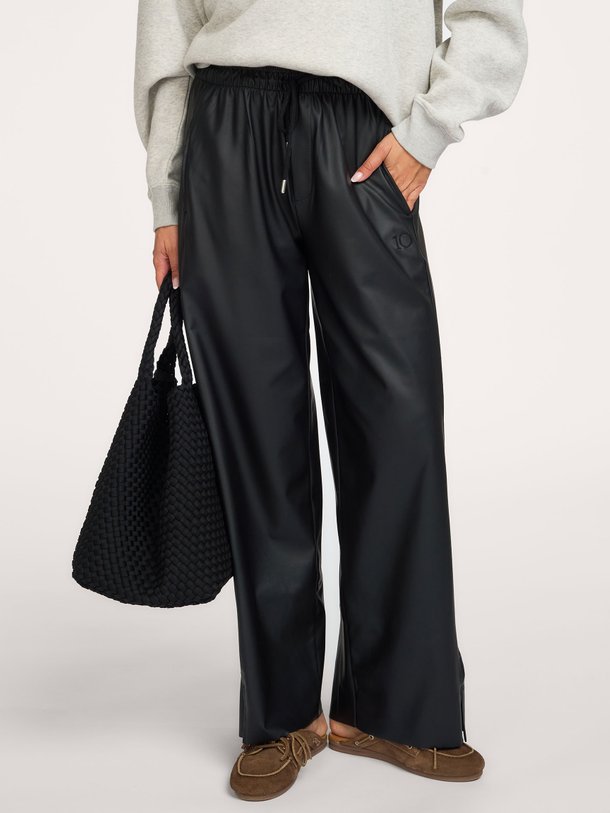 wide leg PU pants Leatherlook broek