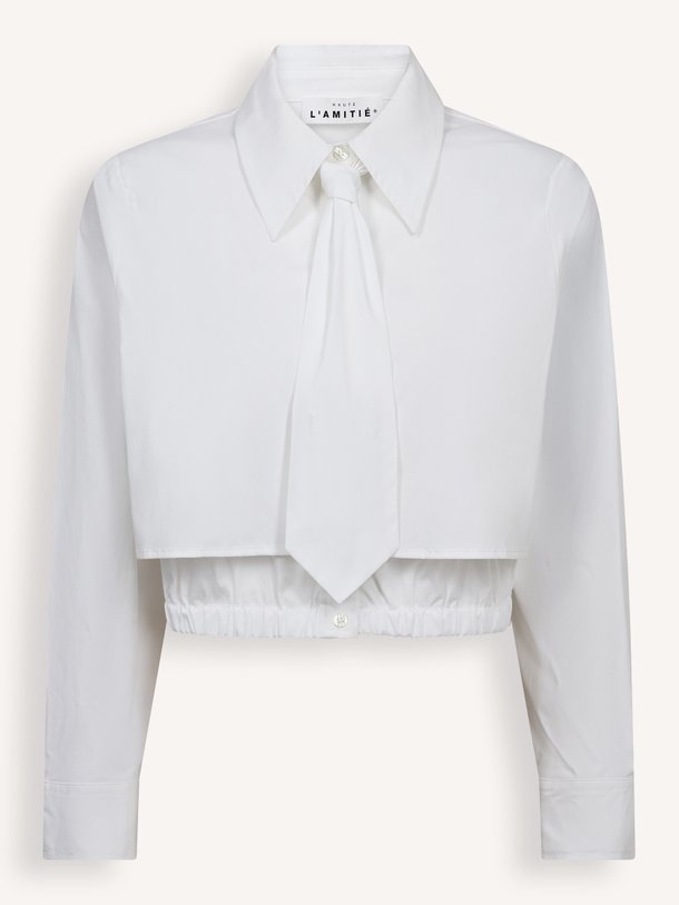 Inez Tie Shirt Inez, katoenmix blouse