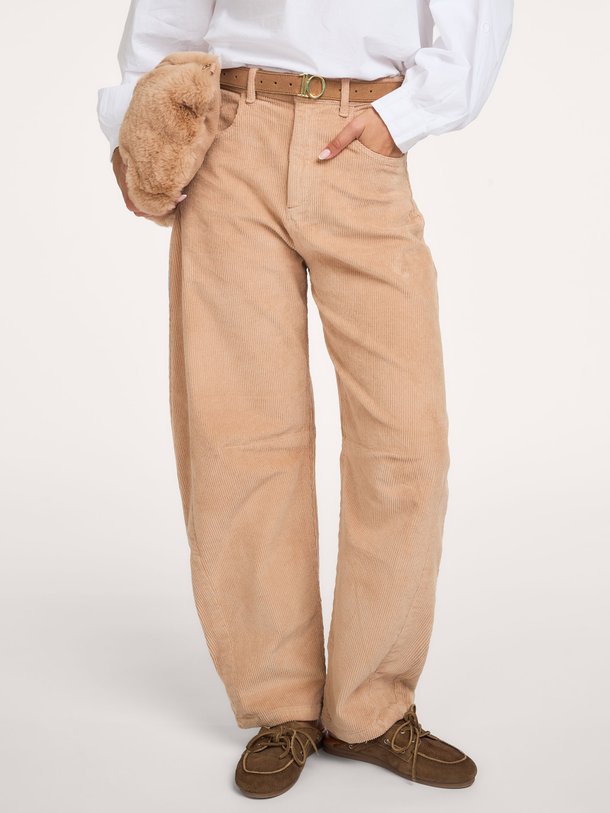 western pants cord Katoenmix rib barrel broek