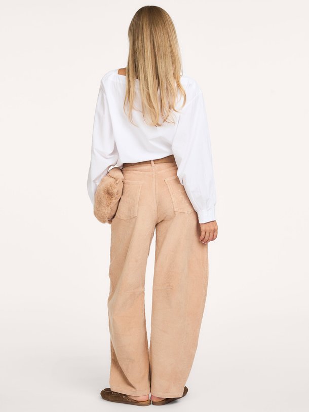 western pants cord Katoenmix rib barrel broek