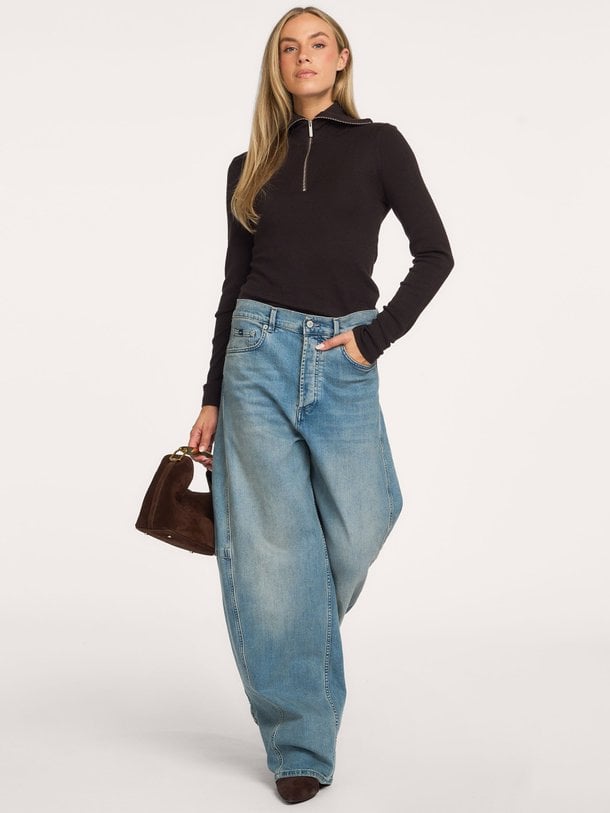 Rosalie, wollen half zip trui
