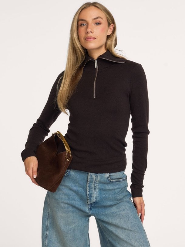 Rosalie, wollen half zip trui