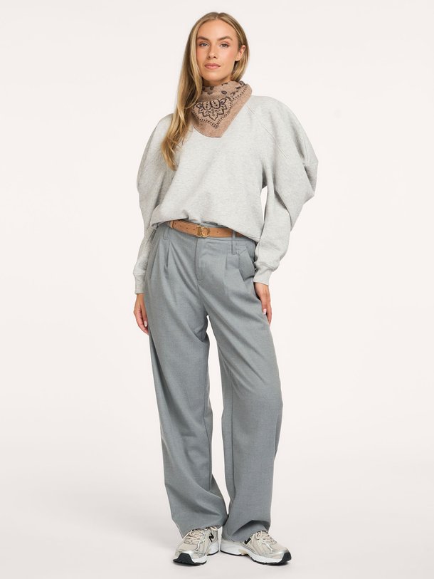 puff sleeve sweater neoprene Katoenmix gemêleerde sweater