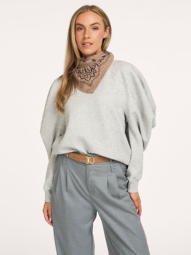 puff sleeve sweater neoprene Katoenmix gemêleerde sweater