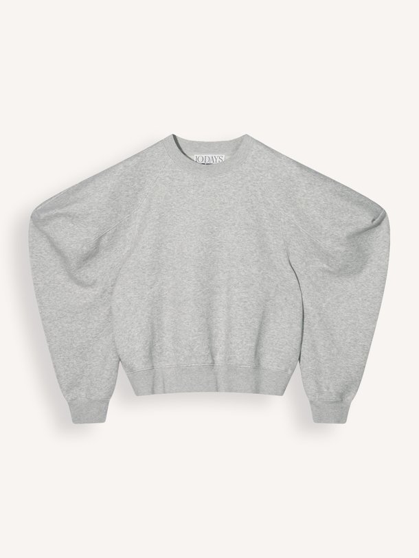 puff sleeve sweater neoprene Katoenmix gemêleerde sweater