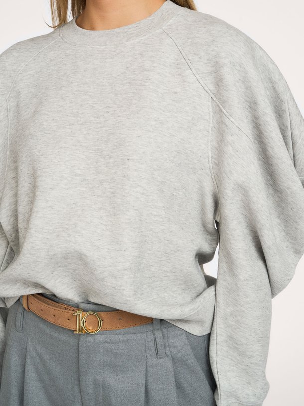 puff sleeve sweater neoprene Katoenmix gemêleerde sweater