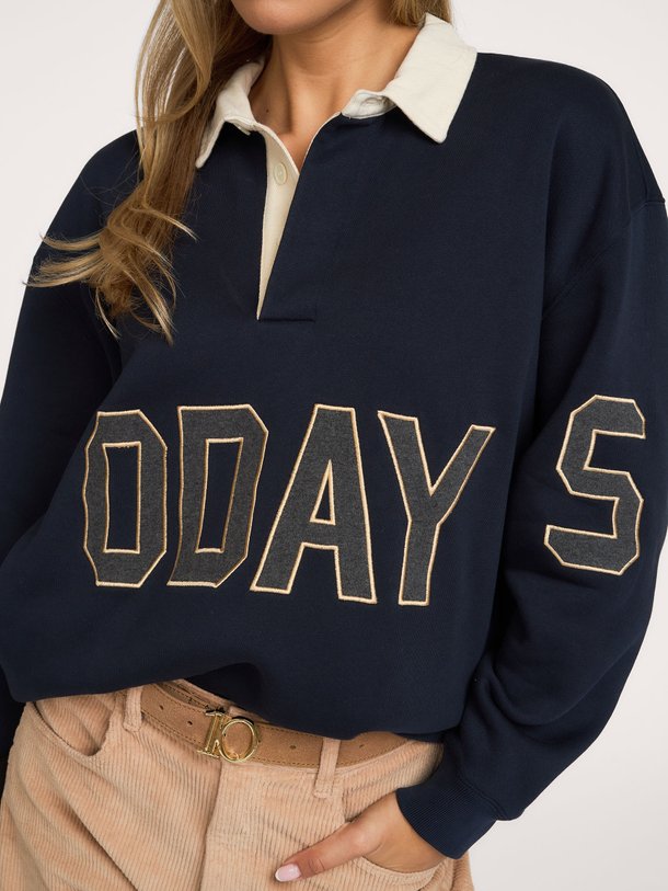 statement rugby sweater Katoenmix polo sweater