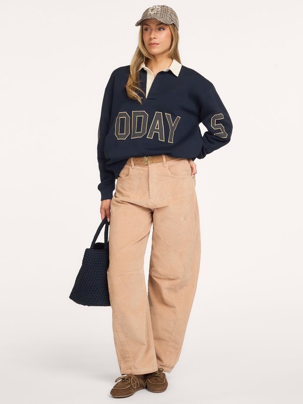 statement rugby sweater Katoenmix polo sweater