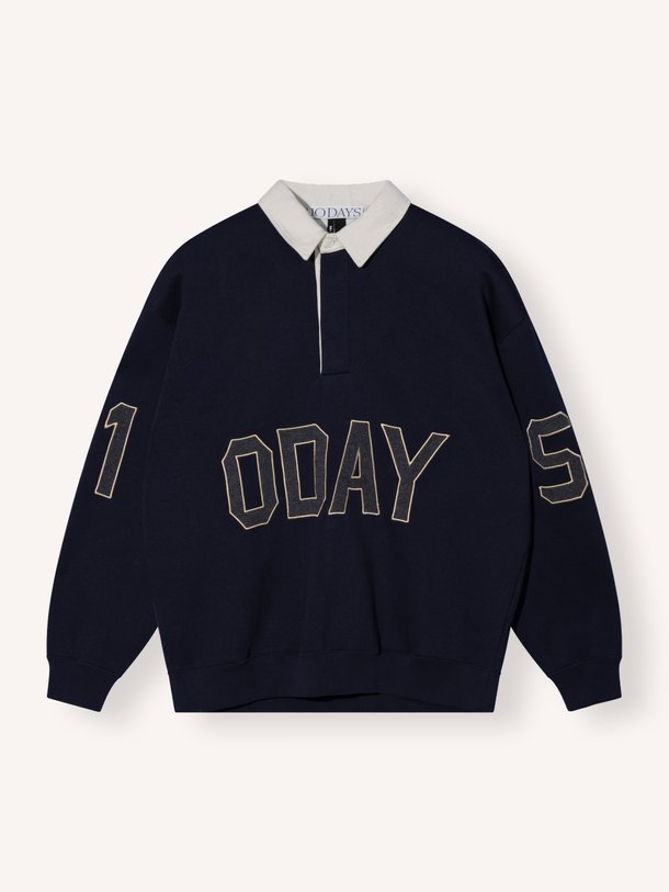 statement rugby sweater Katoenmix polo sweater