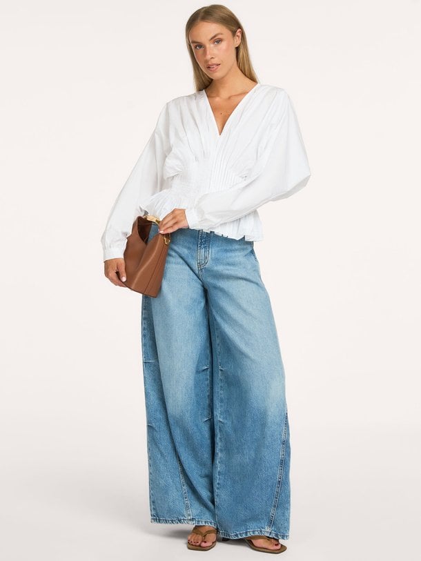 Aerea, wide leg non-stretch jeans