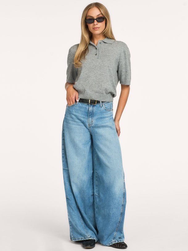 Aerea, wide leg non-stretch jeans