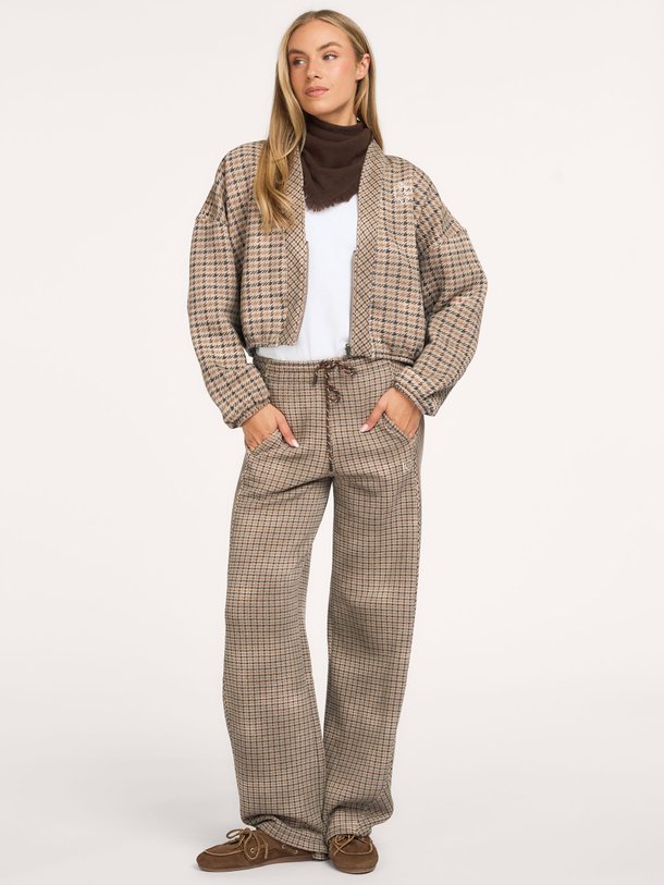check cardigan reversible Katoenmix reversible jasje