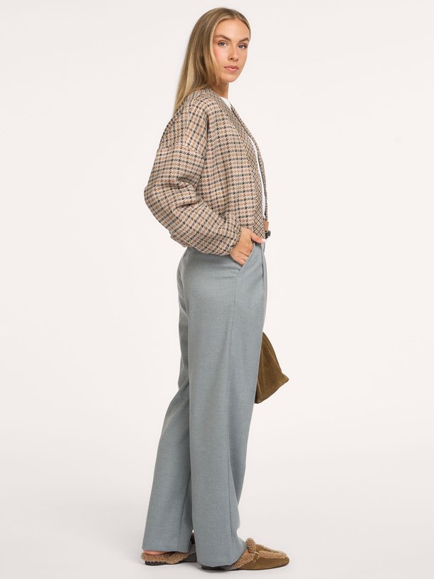 check cardigan reversible Katoenmix reversible jasje