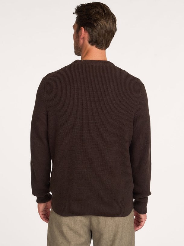 Rib Crewneck Knit Katoenen rib trui