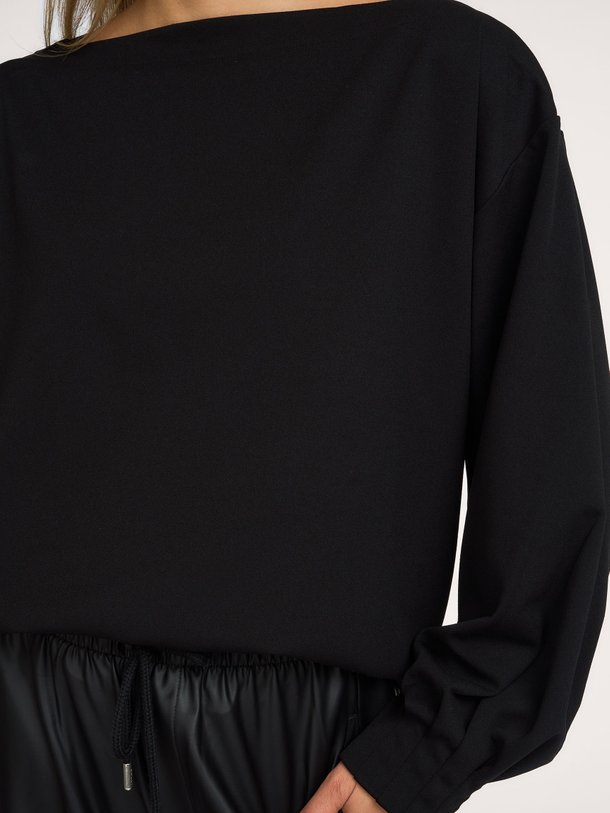 boatneck blouse crepe Geweven top