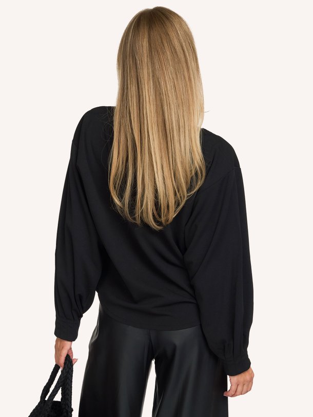 boatneck blouse crepe Geweven top