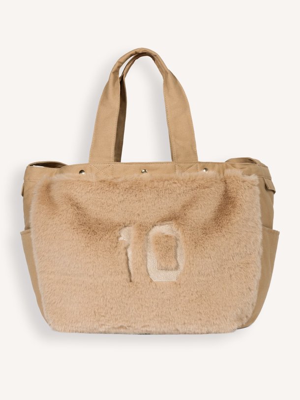 fluffy shopper Geweven shopper met fake fur