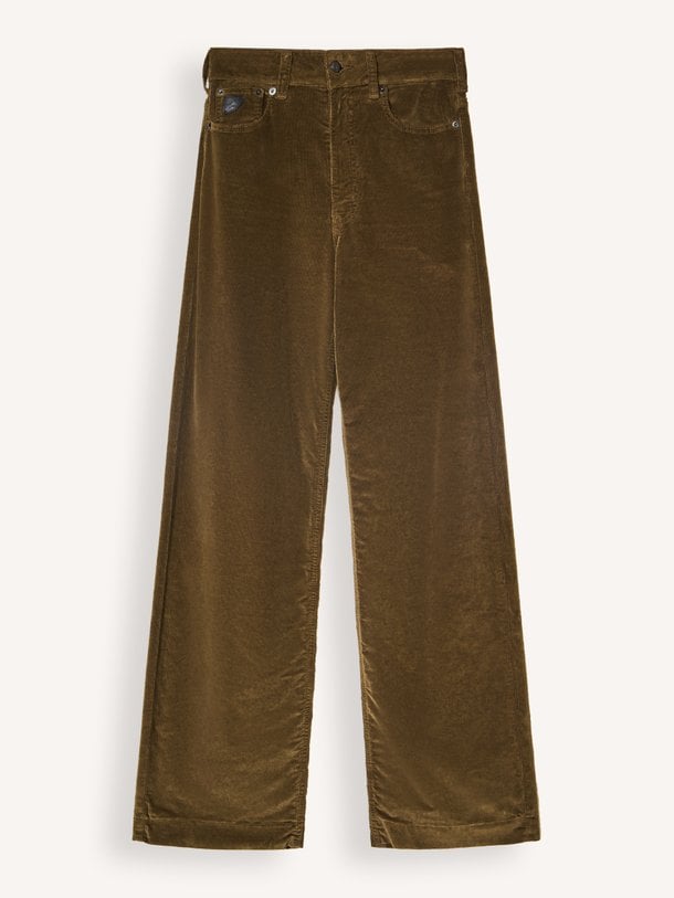 Palazzo Mistral Palazzo, high waist wide leg ribcord broek