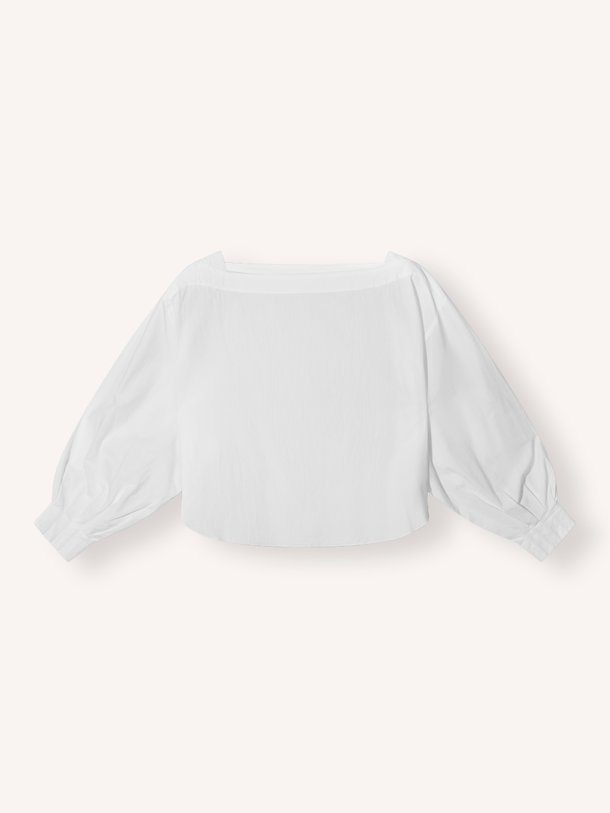 boatneck blouse poplin Katoenen top