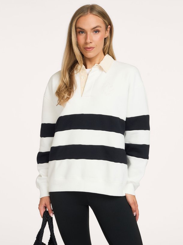 statement rugby sweater stripes Katoenmix polo sweater