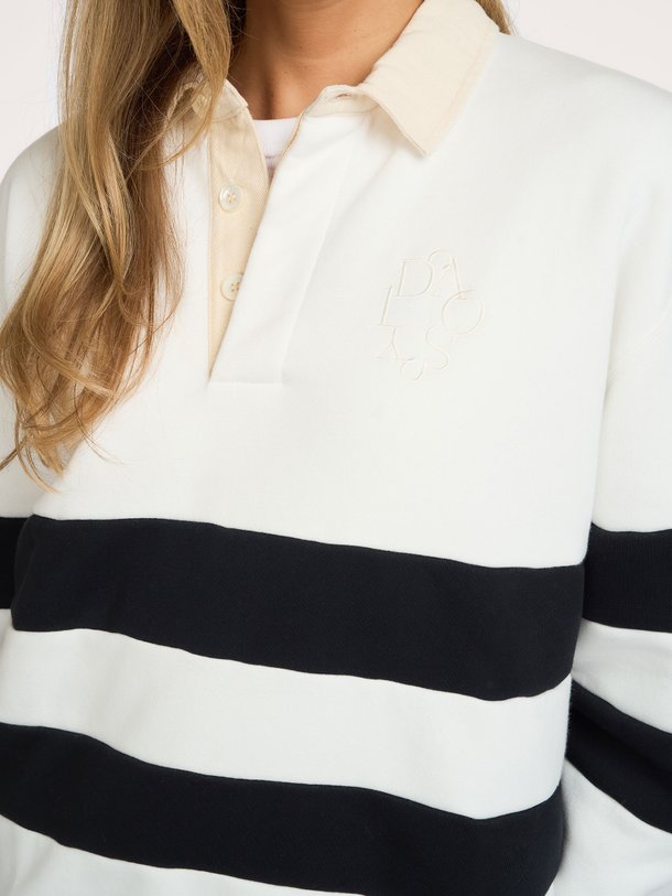 statement rugby sweater stripes Katoenmix polo sweater