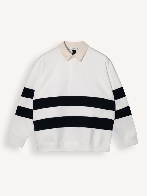 statement rugby sweater stripes Katoenmix polo sweater
