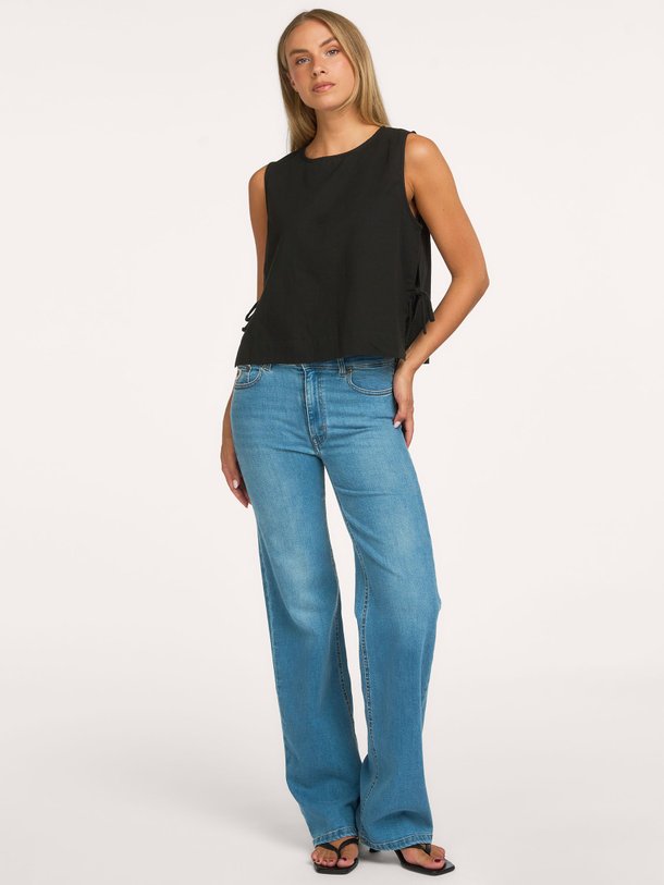 Palazzo, high waist straight fit jeans