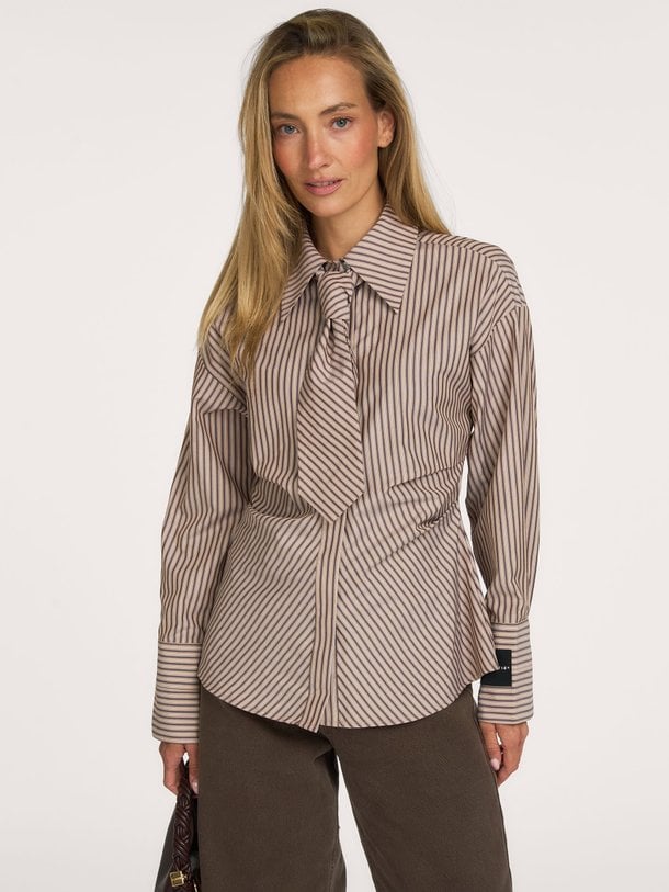 Gemma, katoenmix gestreepte blouse