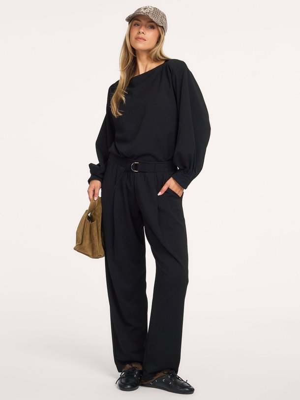belted pants crepe Geweven broek