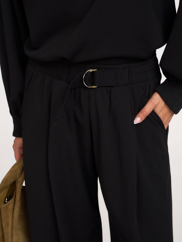 belted pants crepe Geweven broek