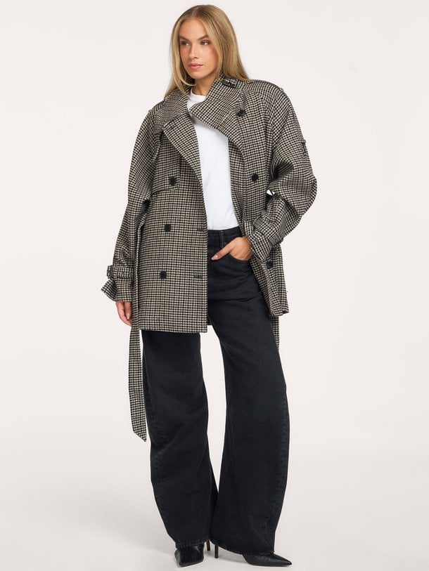 GZavic midi HT jacket Avic, wolmix pied de poule mantel