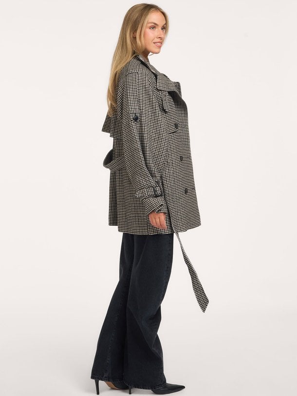 GZavic midi HT jacket Avic, wolmix pied de poule mantel
