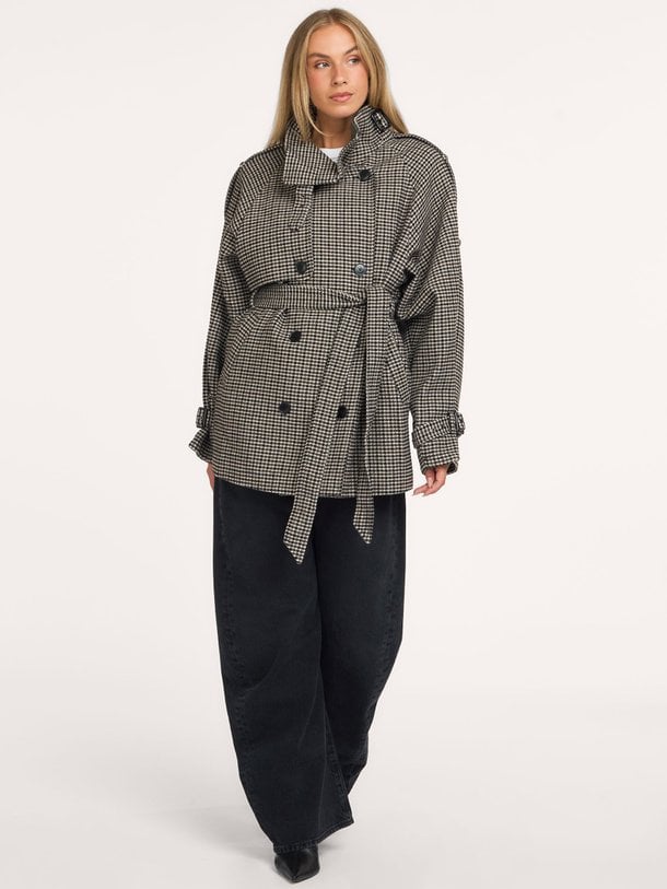 GZavic midi HT jacket Avic, wolmix pied de poule mantel