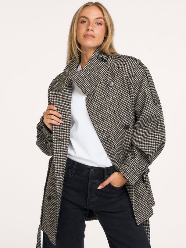 GZavic midi HT jacket Avic, wolmix pied de poule mantel