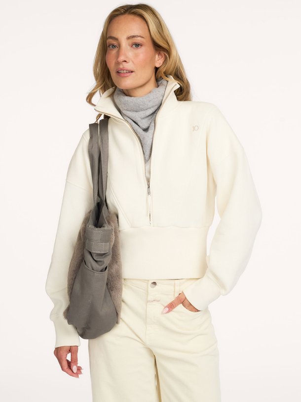 zip sweater Katoenmix sweater