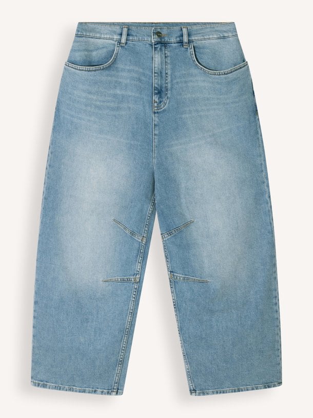 wide tapered denim pants High waist barrel fit jeans