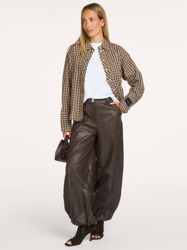 Katoenen geruite blouse